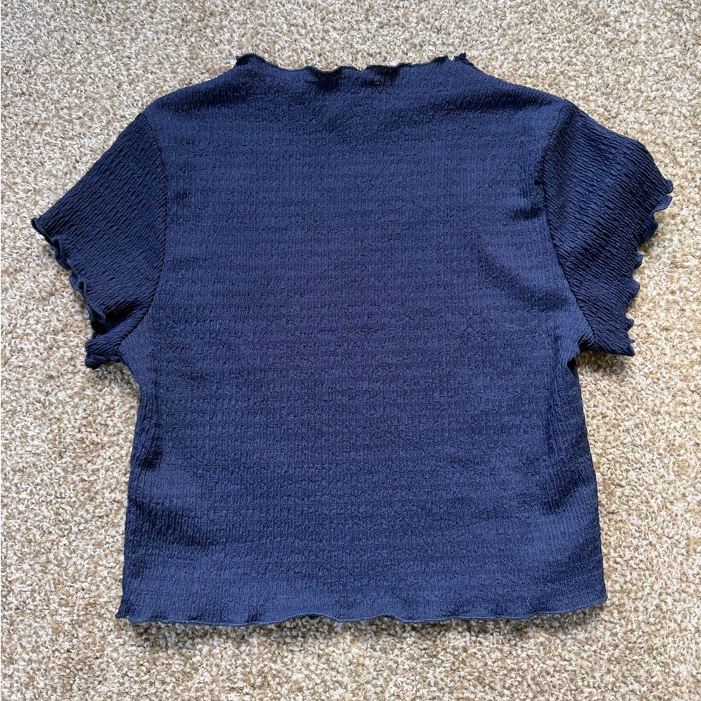Navy Textured Top - Picture 2 of 3